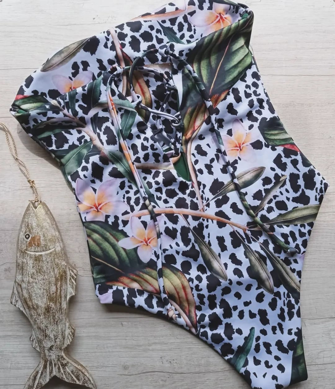 Strapless floral print