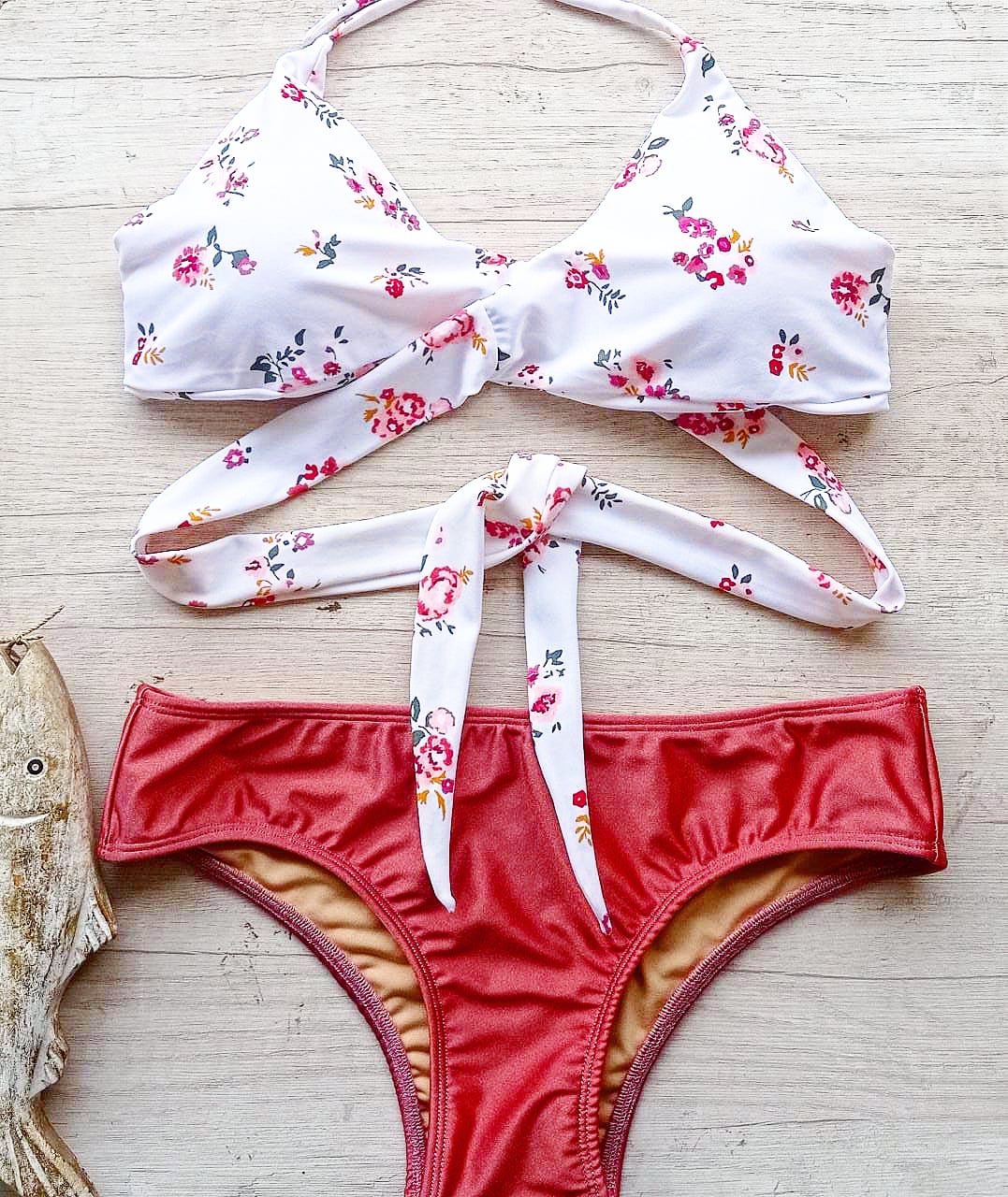 Bikini Crossed flores calzón bikini Lucuma