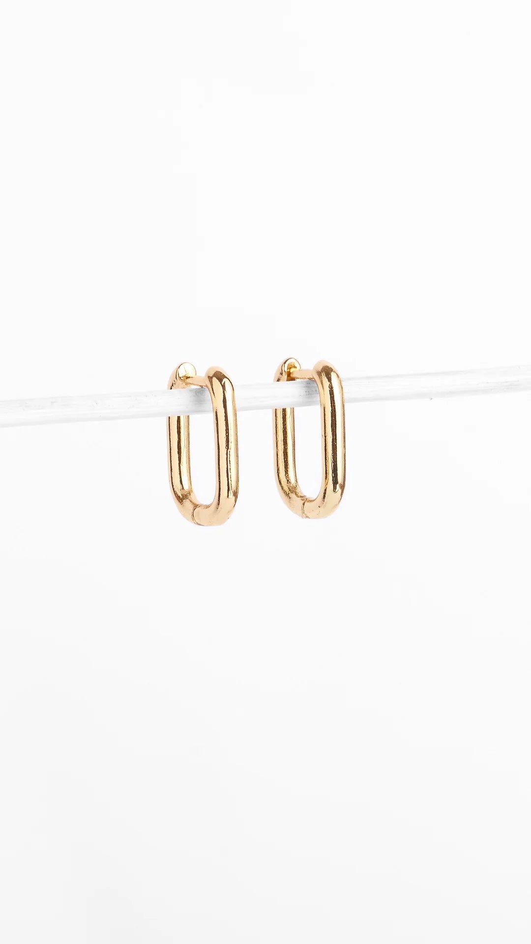 Aros Rectangulares Enchapadas 18k