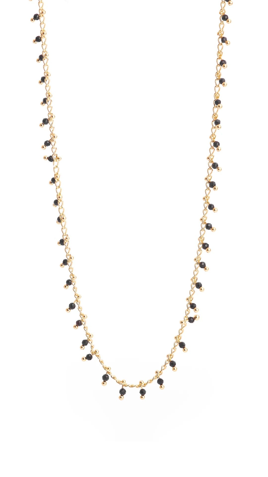 Collar Ónix Mostacillas enchapado 18k
