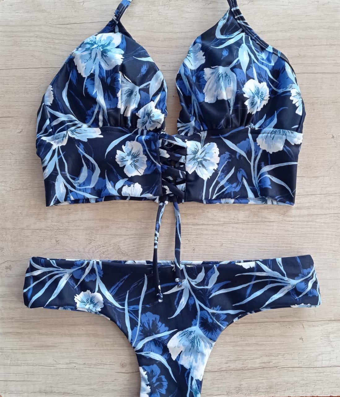 Top Crossed Flower Blue